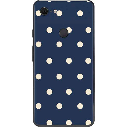 Blue and Cream Polka Dots Google Pixel 3 XL Skin